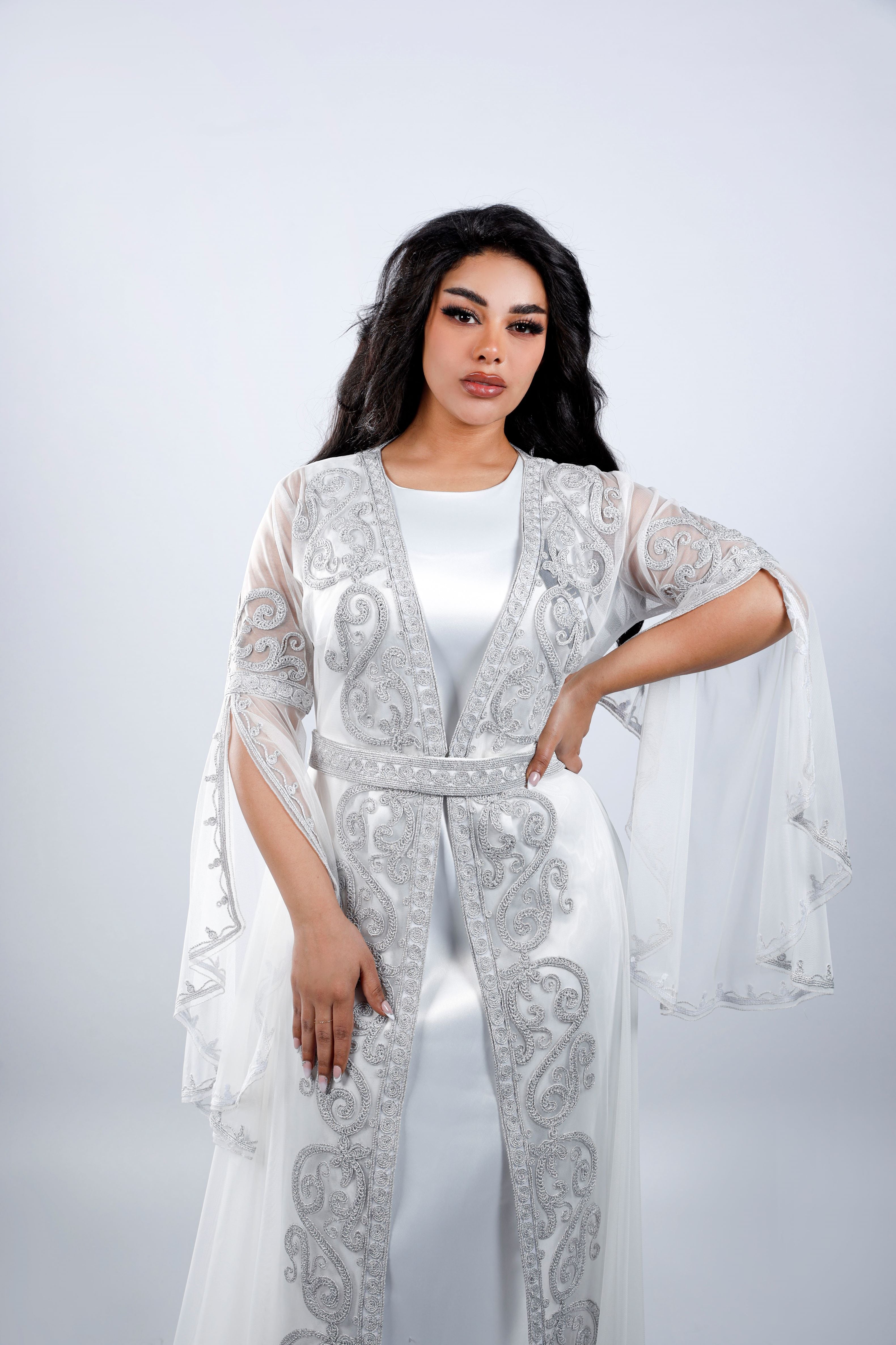 Royal Glow Kaftan - Silver