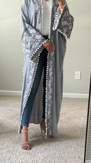 Arabic Letters Besht Abaya - 4 Colors(  Light Blue, Beige, Mauve and Dark Teal)