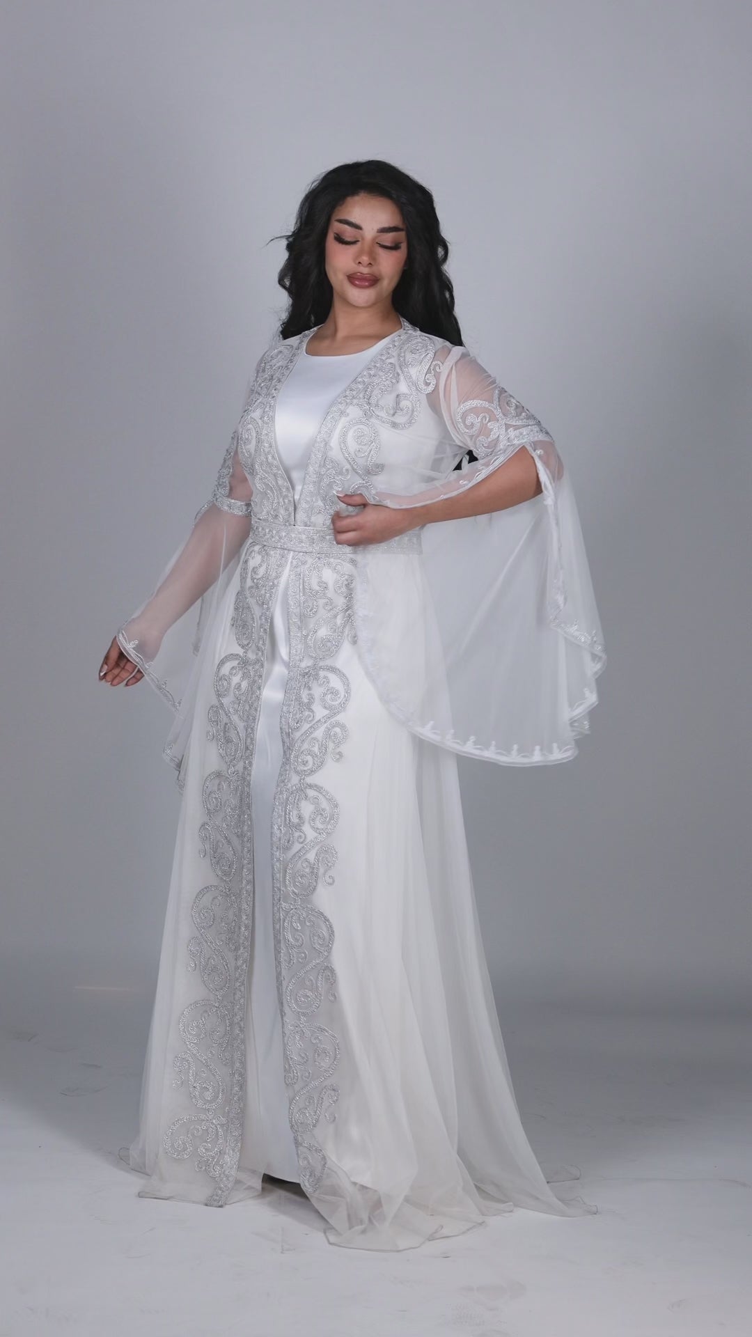 Royal Glow Kaftan - Silver