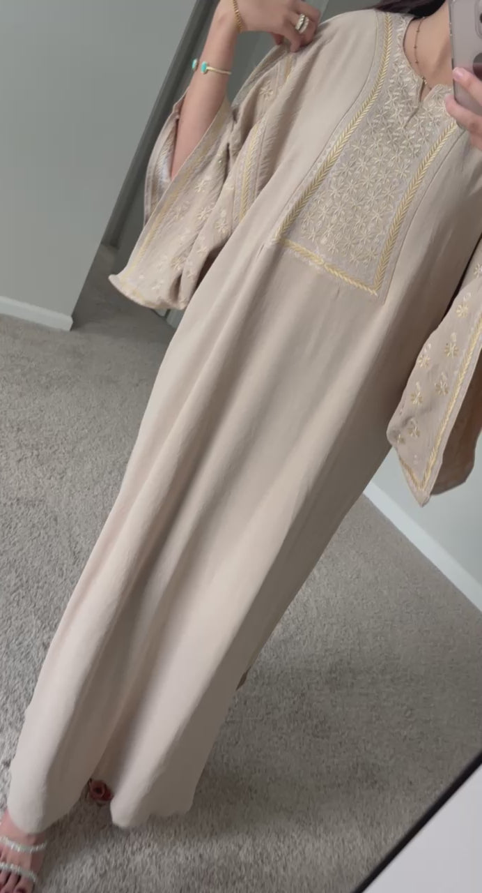 Luxe Embroidered Deshdash – Soft Linen Elegance