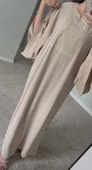 Luxe Embroidered Deshdash – Soft Linen Elegance