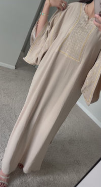 Luxe Embroidered Deshdash – Soft Linen Elegance