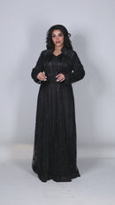 Midnight Silk Sparkle Abaya Set